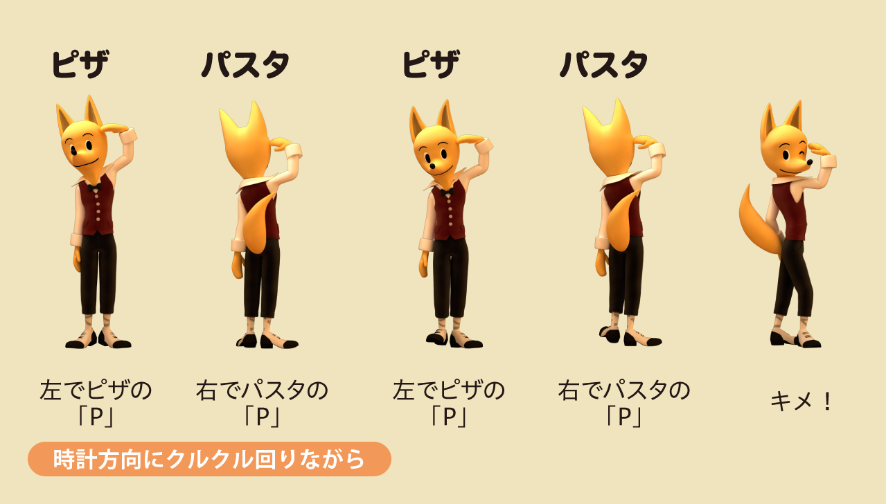ピザ パスタ ピザ のダンス振り付け